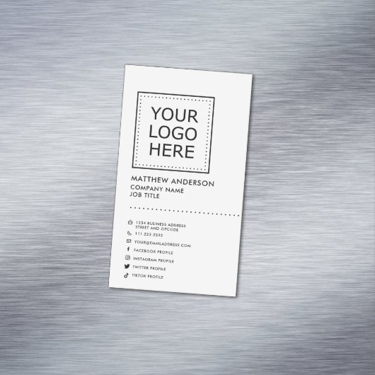 Moderne, minimale sociale media magnetisch visitekaartje (Voorbeeld)