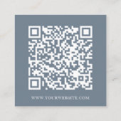 Moderne minimale sociale media QR-code stoffig bla Vierkante Visitekaartje (Achterkant)