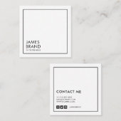 Moderne, minimale sociale media vierkante visitekaartje (Voorkant / Achterkant)