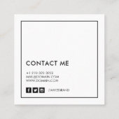 Moderne, minimale sociale media vierkante visitekaartje (Achterkant)