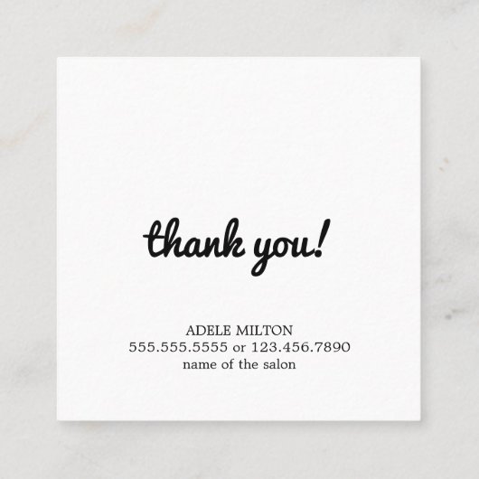 Moderne minimale sociale media volgen mij vierkante visitekaartje (Achterkant)