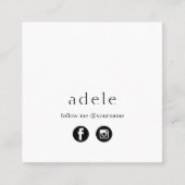 Moderne minimale sociale media volgen mij vierkante visitekaartje (Voorkant)