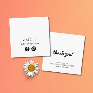 Moderne minimale sociale media volgen mij vierkante visitekaartje