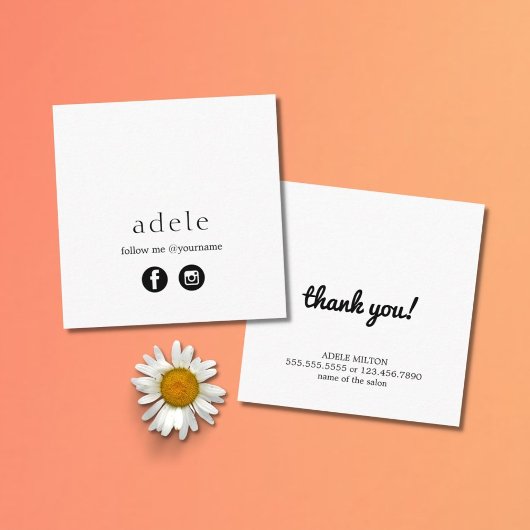 Moderne minimale sociale media volgen mij vierkante visitekaartje