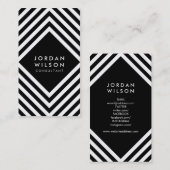 Moderne, minimale sociale media voor zwart en wit visitekaartje (Voorkant / Achterkant)