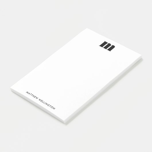 Moderne minimale Solid Black, aangepast zwart mono Post-it® Notes (Schuin)