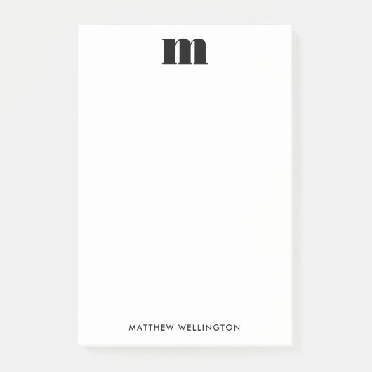 Moderne minimale Solid Black, aangepast zwart mono Post-it® Notes (Voorkant)