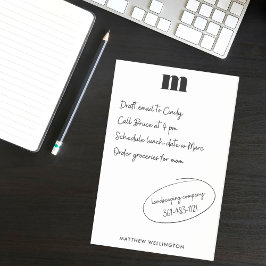 Moderne minimale Solid Black, aangepast zwart mono Post-it® Notes