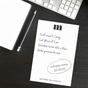 Moderne minimale Solid Black, aangepast zwart mono Post-it® Notes