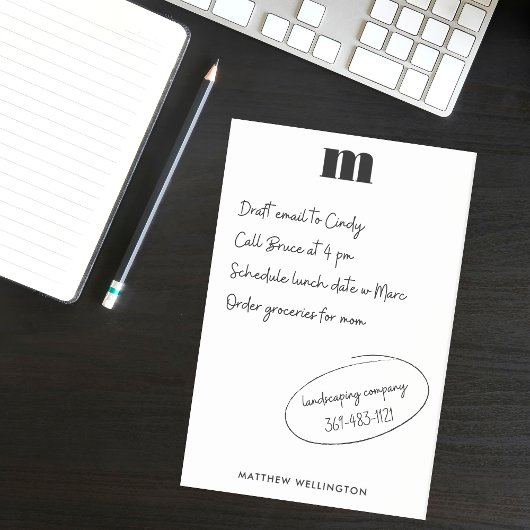 Moderne minimale Solid Black, aangepast zwart mono Post-it® Notes