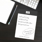 Moderne minimale Solid Black, aangepast zwart mono Post-it® Notes