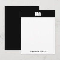 Moderne minimale Solid Black Monogram verticaal