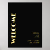 Moderne minimale Solid Black Welkom Weddenschap Go Folie Afdrukken (Voorkant)