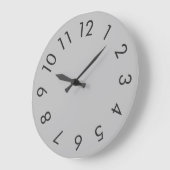 Moderne, minimale Solid Grey Large Clock Grote Klok (Hoek)