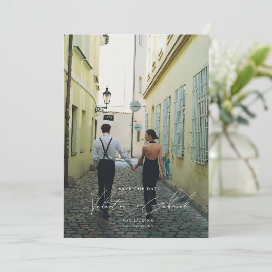 Moderne Minimale sparen de Uitnodiging van de Datu (Staand voorkant)