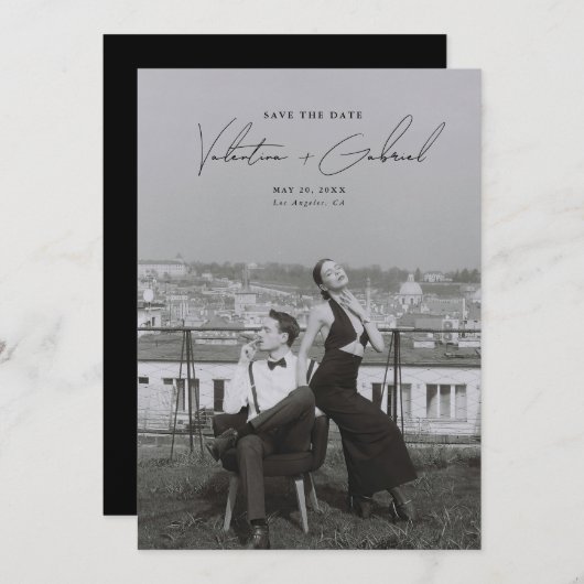 Moderne Minimale sparen de Uitnodiging van de Datu (Voorkant / Achterkant)