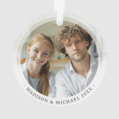 Moderne Minimale Stijl Dubbelzijdig Twee Foto Cust Ornament (achterkant)
