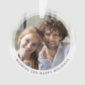Moderne Minimale Stijl Dubbelzijdig Twee Foto Cust Ornament (voorkant)