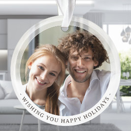 Moderne Minimale Stijl Dubbelzijdig Twee Foto Cust Ornament