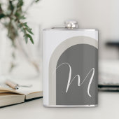 Moderne minimale stijlvolle boog met monogram heupfles