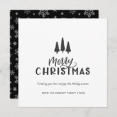 Moderne, minimale, stijlvolle kerstkerst feestdagenkaart (Voorkant / Achterkant)