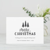 Moderne, minimale, stijlvolle kerstkerst feestdagenkaart (Staand voorkant)