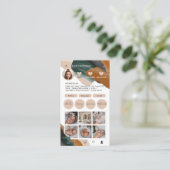 Moderne minimale stijlvolle multi foto QR CODE Bus Visitekaartje (Staand voorkant)