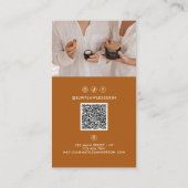 Moderne minimale stijlvolle multi foto QR CODE Bus Visitekaartje (Achterkant)