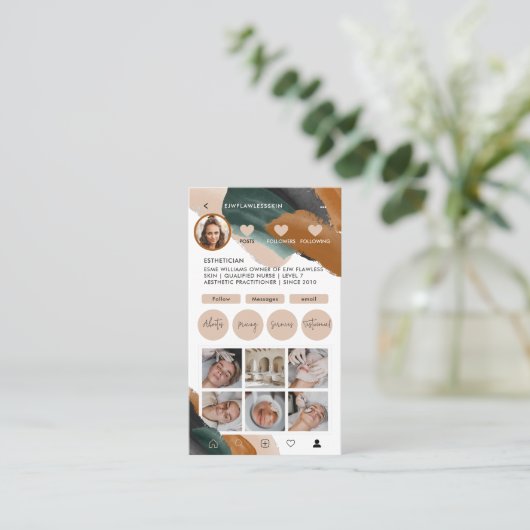 Moderne minimale stijlvolle multi foto QR CODE Bus Visitekaartje (Staand voorkant)