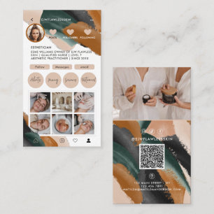 Moderne minimale stijlvolle multi foto QR CODE Bus Visitekaartje