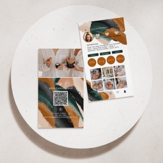 Moderne minimale stijlvolle multi foto QR CODE Bus Visitekaartje