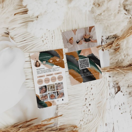 Moderne minimale stijlvolle multi foto QR CODE Bus Visitekaartje