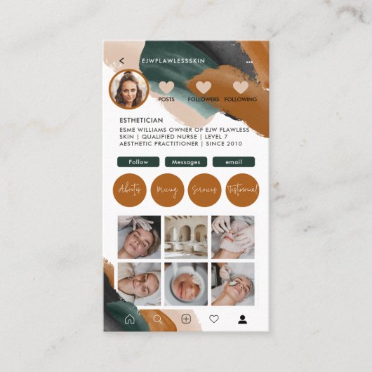 Moderne minimale stijlvolle multi foto QR CODE Bus Visitekaartje (Voorkant)