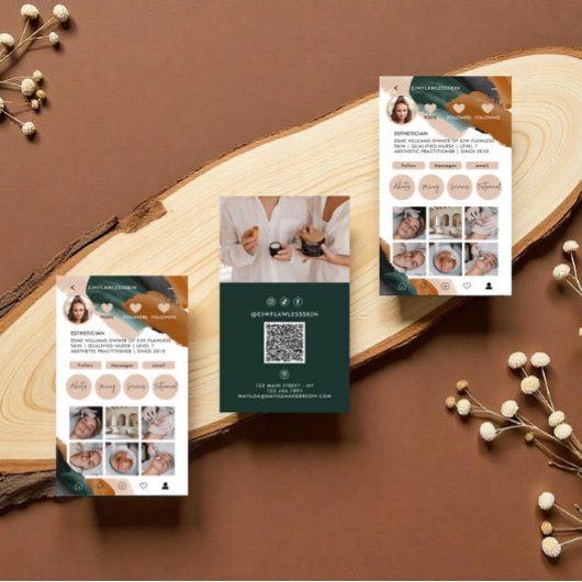 Moderne minimale stijlvolle multi foto QR CODE gro Visitekaartje