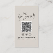 Moderne minimale stijlvolle multi foto QR CODE Visitekaartje (Achterkant)