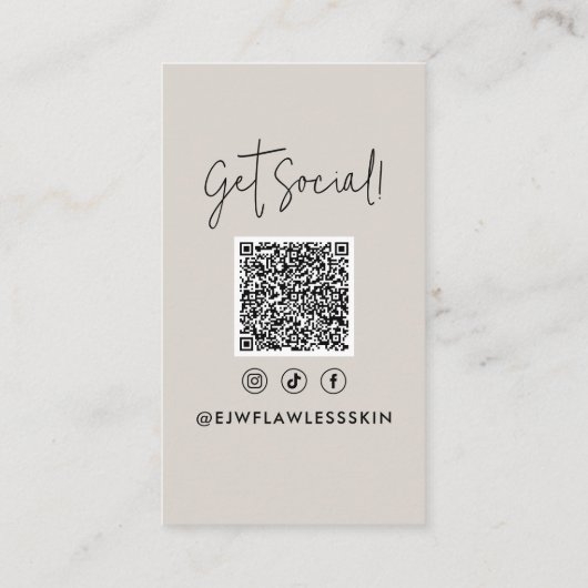 Moderne minimale stijlvolle multi foto QR CODE Visitekaartje (Achterkant)