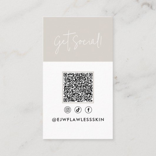 Moderne minimale stijlvolle multi foto QR CODE Visitekaartje (Achterkant)