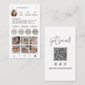 Moderne minimale stijlvolle multi foto QR CODE Visitekaartje (Voorkant / Achterkant)