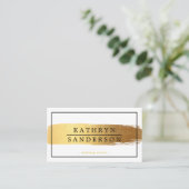 MODERNE MINIMALE stijlvolle rand gouden penseelstr Visitekaartje (Staand voorkant)