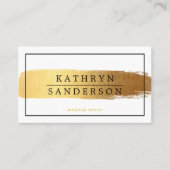 MODERNE MINIMALE stijlvolle rand gouden penseelstr Visitekaartje (Voorkant)