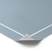 Moderne minimale stoffige blauwe bruiloft welkom t poster (Hoek)