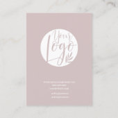 Moderne, minimale, stoffige roos lettertypen visitekaartje (Achterkant)