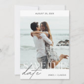 Moderne & Minimale Strand Foto Save the Date Kaart (Voorkant)