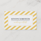 MODERNE MINIMALE STREEP eenvoudige mosterd geel wi Visitekaartje (Voorkant)