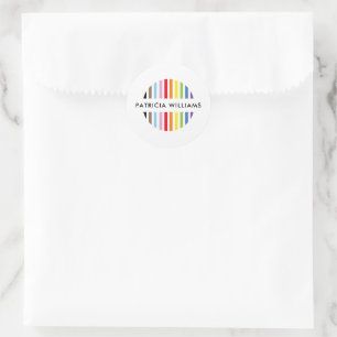 MODERNE MINIMALE streep logo regenboog trots LGBTQ Ronde Sticker