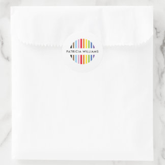 MODERNE MINIMALE streep logo regenboog trots LGBTQ Ronde Sticker