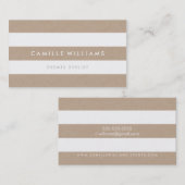 MODERNE MINIMALE streep patroon natuurlijke kraft  Visitekaartje (Voorkant / Achterkant)