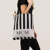 Moderne Minimale Strepen Moeder Gevestigd Tote Bag (Dichtbij)