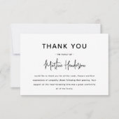 Moderne minimale sympathie begrafenisdank (Voorkant)