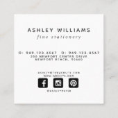 Moderne minimale Terra Cotta sociale media Vierkante Visitekaartje (Achterkant)